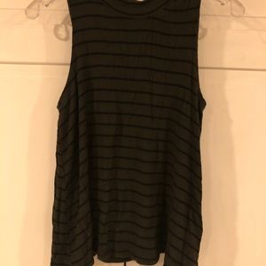 GREEN AND BLACK STRIPPED TANK